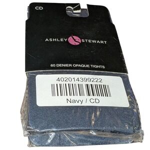 Ashley Stewart Navy Blue 60 Denier Opaque Tights Plus Size 2X CD AD110534 NEW